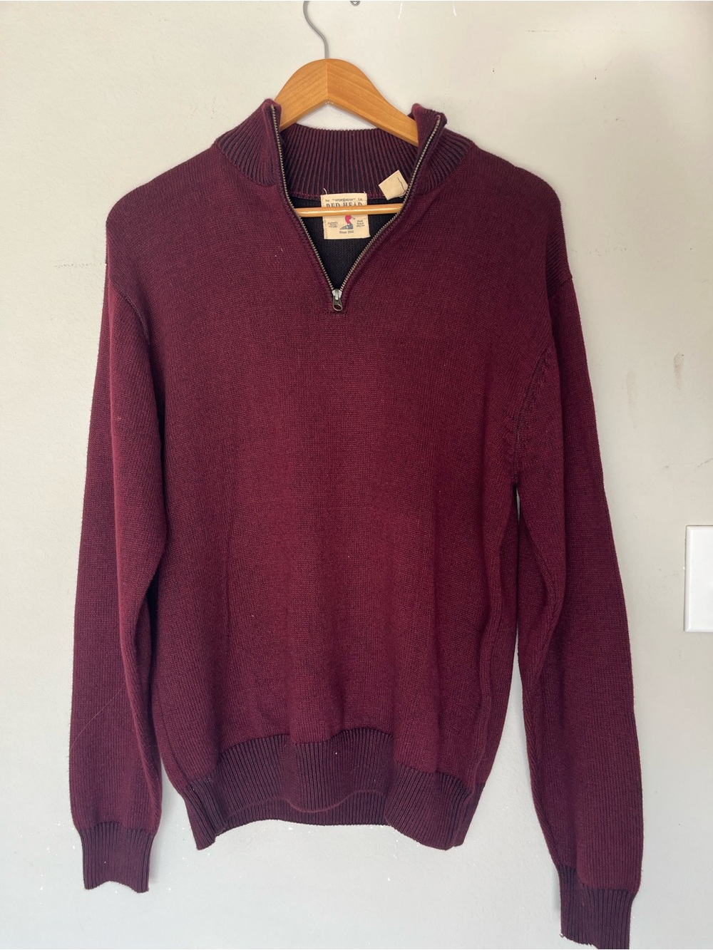 RedHead Men’s Burgundy Half-Zip Sweater